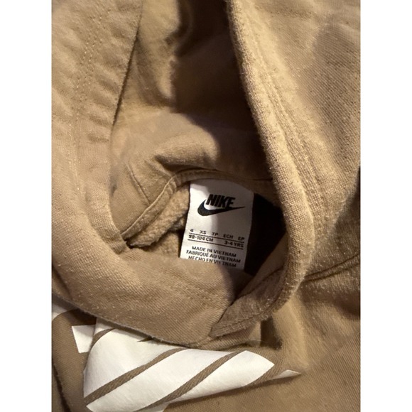 Nike Kids Hoodie Pullover Sweatshirt Casual Activewear Comfy Brown - Picture 3 of 4